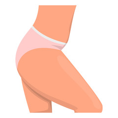 Female hips side view. Belly and hip vector isolated. Woman