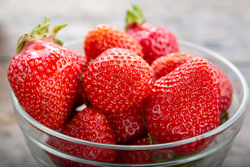 organic strawberries place for text