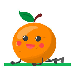 Orange fruit training vector isolated. Citrus food cartoon