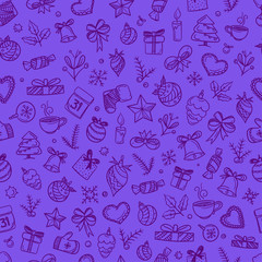 Naklejka premium Christmas season vector seamless background