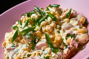 corn and mushroom salad with chives