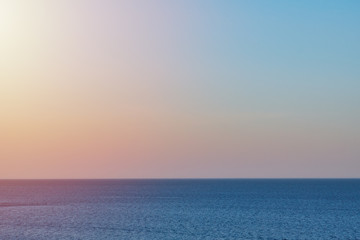 beautiful seascape with sunset sky without clouds