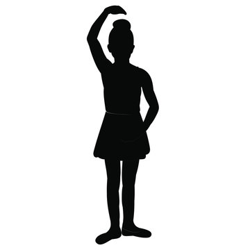 recommend clip art:  isolated, silhouette of a little girl dancing ballerina
