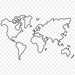 best popular world map outline graphic sketch style, background vector of Asia Europe north south america and africa. Stock Vector illustration isolated on white background.
