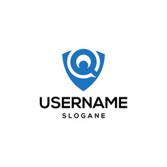 security logo design blue vector 