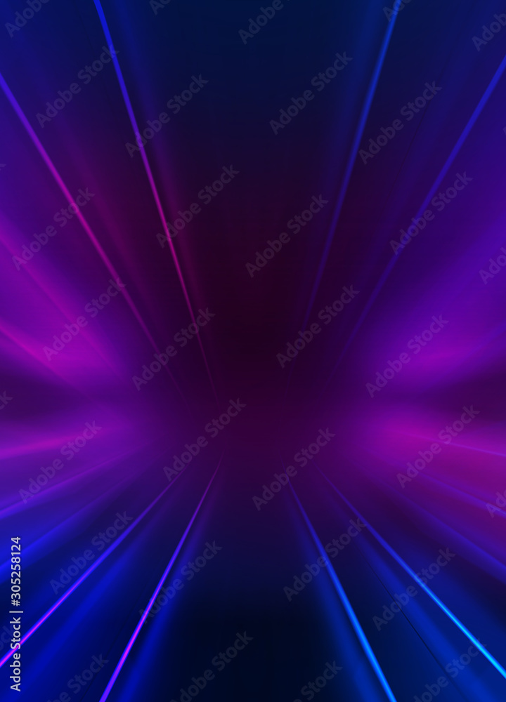 Aufkleber Empty dark abstract background. Background of an empty show scene. Glow of neon lights on an empty stage.