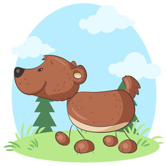 Niedlicher Bär - Vektor-Illustration