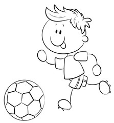 Junge mit Fußball - Vektor-Illustration