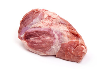 Raw pork leg part, Ham or gammon cuts, isolated on white background