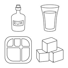 Isolated object of natural and production sign. Collection of natural and organic stock vector illustration.