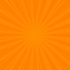 Comics orange retro background with halftone corners. Summer backdrop. Vector illustration in retro pop art style for comics book, poster, advertising design