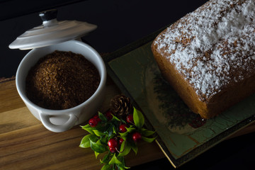 Bizcocho de azúcar moreno. Merienda navideña