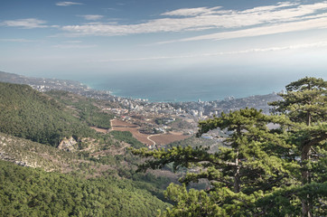 Fototapeta premium View from the cliff of Stavri Kaya