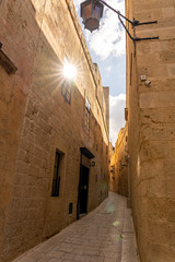 views of the streets in the ancient town mdina, malta island