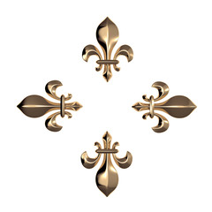 Fleur de lis pattern 3d rendering