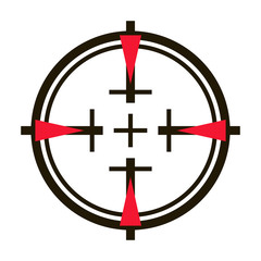 Sniper sight vector icon.Black vector icon isolated on white background sniper sight.