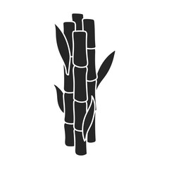 Stem of sugar cane vector icon.Black vector icon isolated on white background stem of sugar cane .