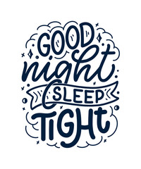 Lettering Slogan about sleep and good night. Vector illustration design for graphic, prints, poster, card, sticker and other creative uses