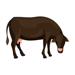 Cow vector icon.Cartoon vector icon isolated on white background cow.