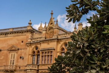 view on a old chruch in the ancient town mdina, malta island