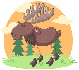 Niedlicher Elch - Vektor-Illustration