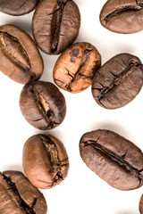 coffee beans isolated on white background