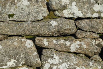 Dry stone wall in Dartmoor National Park, Devon