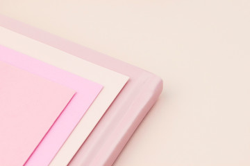 light rose pastel pink planner flatlay book envelope paper card invitation feminine