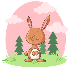 Niedliches Kaninchen - Vektor-Illustration