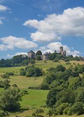 Fototapeta na wymiar Blick auf Ort und Burg Greifenstein imm Westerwald,Hessen,Deutschland