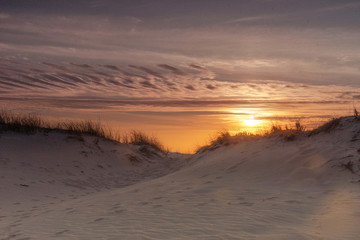 Nature, landscape, sunset, twilight, sand, clouds, sky, sun, sand, water, sunset, orange, nature