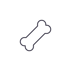 Dog bone in the form of heart shape. Outline cartoon and flat style sign. EPS 10 vector illustration