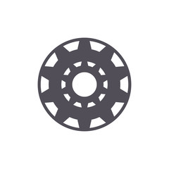 Fototapeta premium Gears wheel sign. Flat cog vector icon of workflow procedure. Business industrial illustration