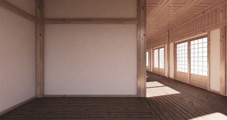 empty room tatami mat Designing the most beautiful. 3D rendering