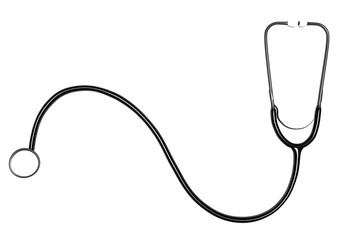  Stethoscope. Medical equipment. On white background. Treatment, medicine, hospital, heart. 3d rendering