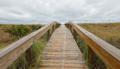 Boardwalk to Jacksonville Beach, Florida, USA.