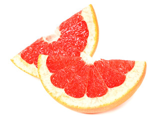 healthy food. sliced grapefruit isolated on white background