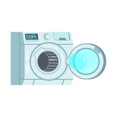 White empty clean modern opened Washing machine