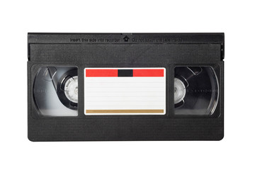 VHS video tape isolated on white background. Close-up - 305270353