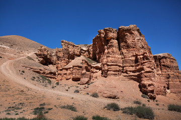 Fototapeta na wymiar Sandy canyon Charyn in Kazakhstan.