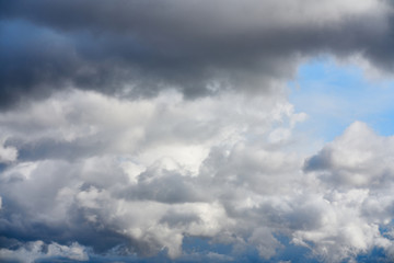 White cumulus clouds. Dramatic sky and clouds abstract
