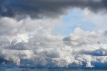 White cumulus clouds. Dramatic sky and clouds abstract