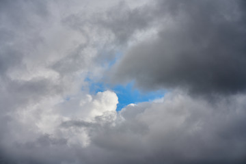 Big beautiful clouds in blue sky background