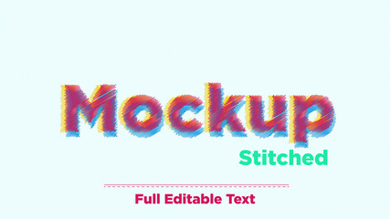 Stitched Logo MockUp Full editable text