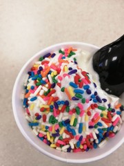 Ice cream with spoon 