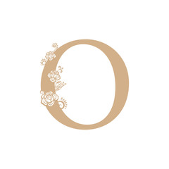 Obraz premium vector illustration flower Initial letter luxury beauty flourishes ornament monogram wedding icon logo vintage