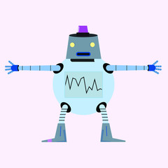 The robot in layers for rigging and animation