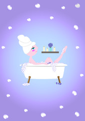 girl in the lavender bath