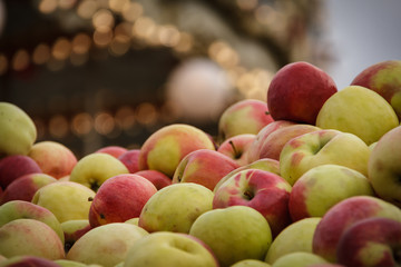 Lots of autumn red beautiful apples