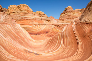 Perfect sunlight coverage of The Wave in North Coyote Butte, Arizona.